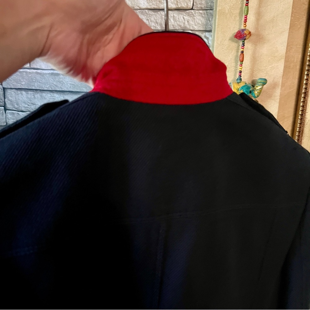 Burberry Navy Jacket with Bold Red Trim - Picture 10 of 12